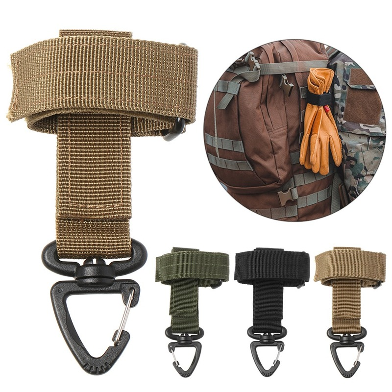 Clip de engranaje táctico multiusos para exteriores, cinturón de bolsillo seguro, llavero, correas, guantes, soporte de cuerda, accesorios militares para exteriores