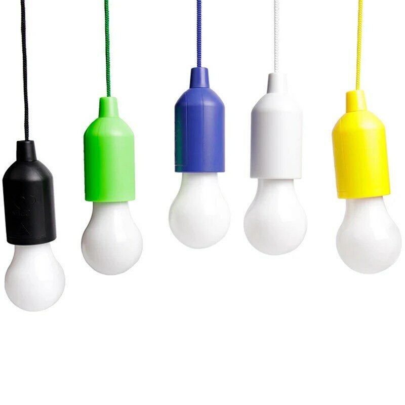 Home Garden Decor Portable LED Pull Cord Light Bulb Battery Operated Hanging Pull Cord Night Lamp Outdoor Camping Tent Light