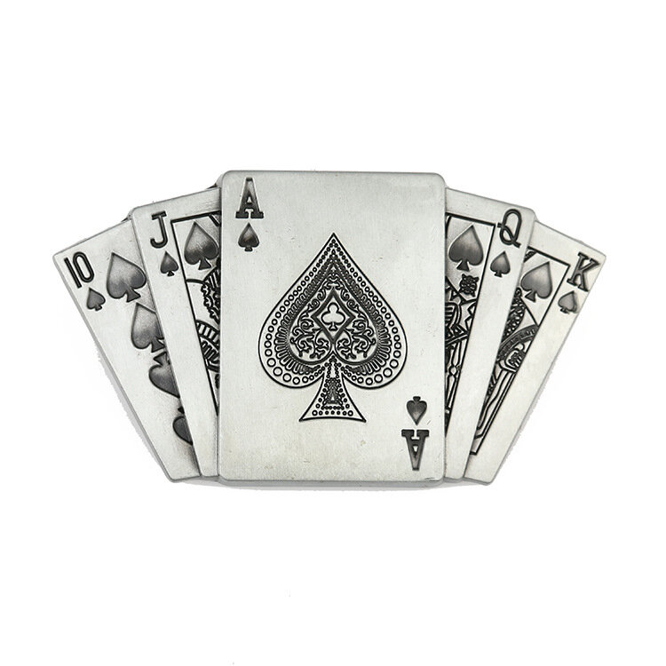 Fashion Classic Poker Pattern Decor Western Cowboy Belt Buckle for Men