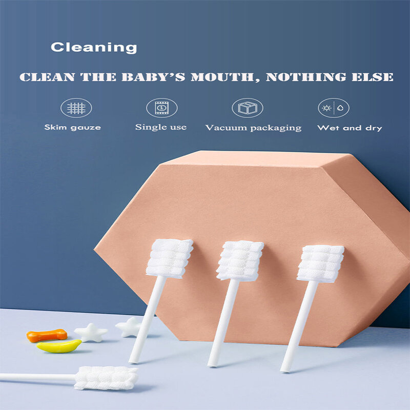Baby Oral Disposable Cleaner Newborn Milk Teeth Gauze Toothbrush Baby Tongue Washing Tongue Artifact