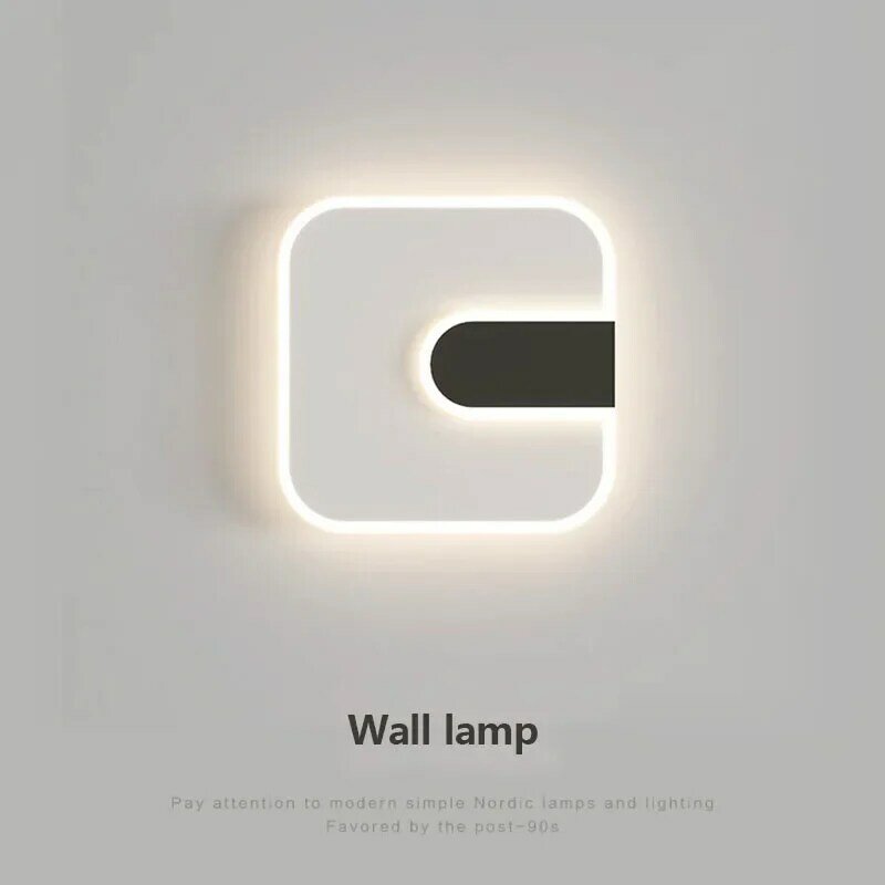 Современная квадратная настенная лампа, бра круглой формы для гостиной, фона за телевизором, лестницы, спальни, прикроватного столика, светильник с блеском