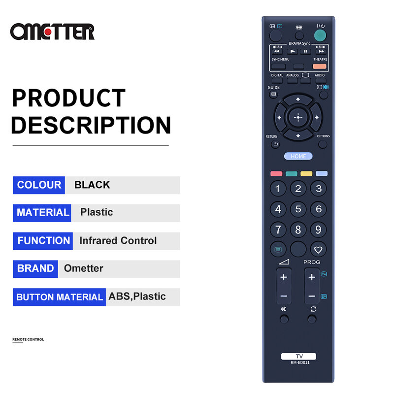 Remote Control RM-ED011 Suitable for Sony Bravia TV Smart LCD LED HD RM-ED009 ED012 ED011 ED013 ED014 Controller Remoto