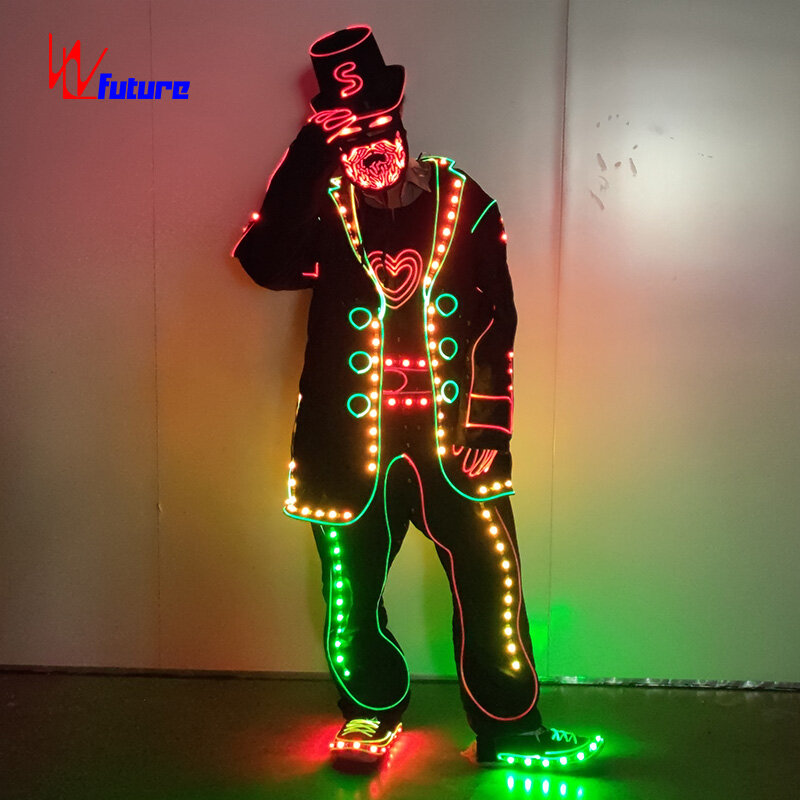 Zukünftige LED & Glasfaser Licht kann Tanz kostüme Sport tragen Kostüme geführt steuern