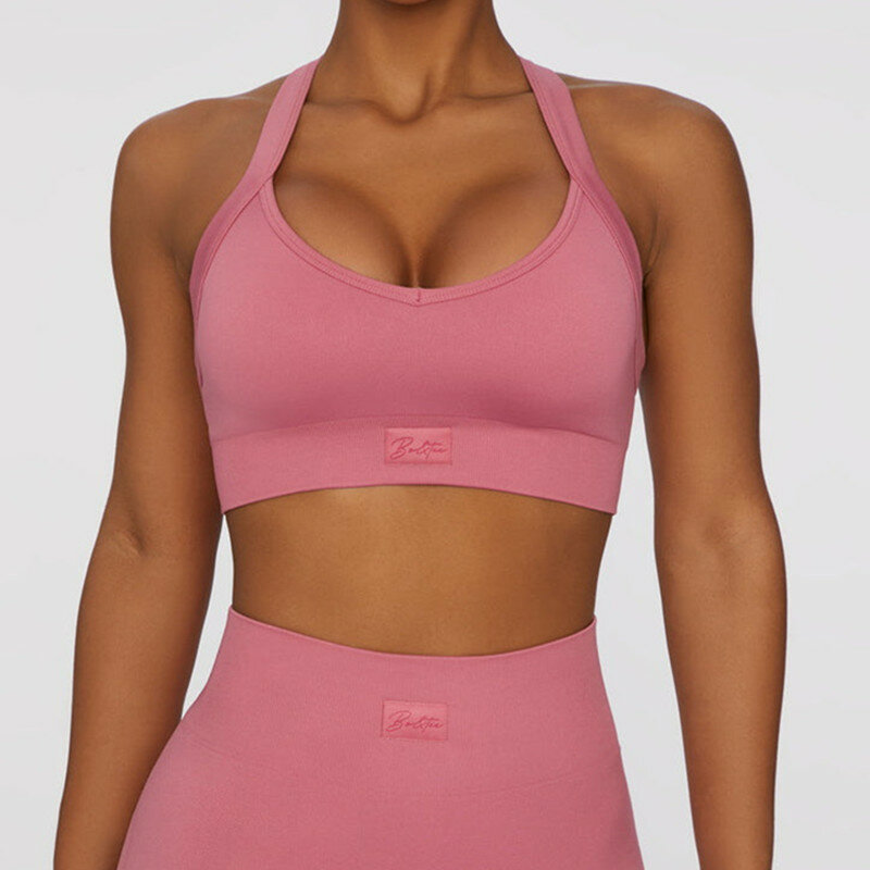 S-L Hollow Out Women Sport Bra Fitness Yoga Running Vest Underwear Padded Crop Tops Underwear No Wire-rim Gym Top Bras To+Bee