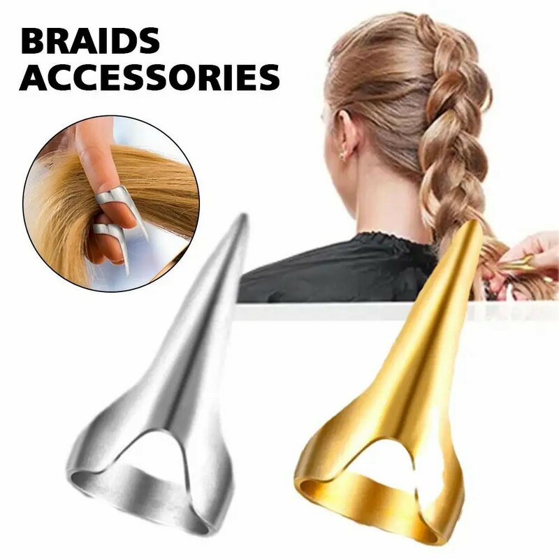 2/5Pcs Metal Parting Finger Tip Hair Parting Tool For Finger Braiding Hair Accessorie Weaving Curling Hair Selecting Tool
