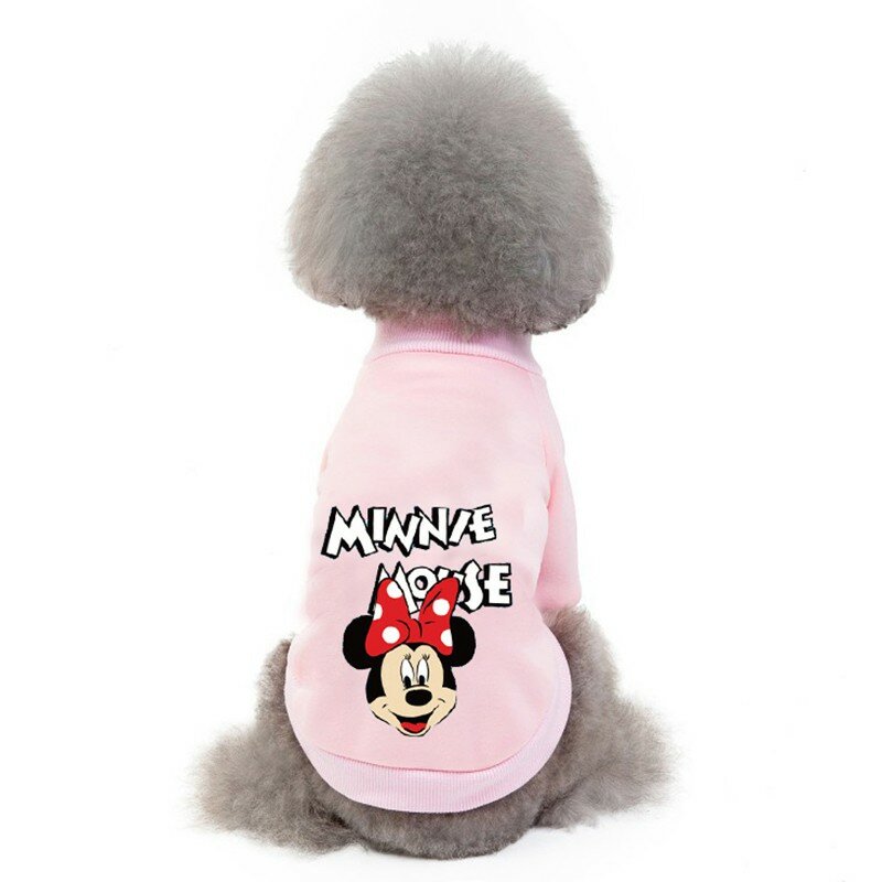 ملابس حيوانات أليفة شتوية من Disney للكلاب لطيف ميكي بغطاء للرأس دافئ للكلاب الفرنسية من البلدغ للجرو ملابس الكلاب المتوسطة Ropa Perro ملابس يوركشاير