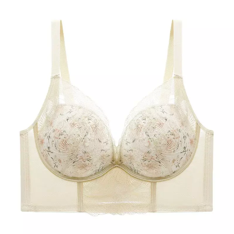 The New Summer Underwear Women's Big Breasts Small No Underwire Thin Adjustable Breast Retraction Anti-sag Bra