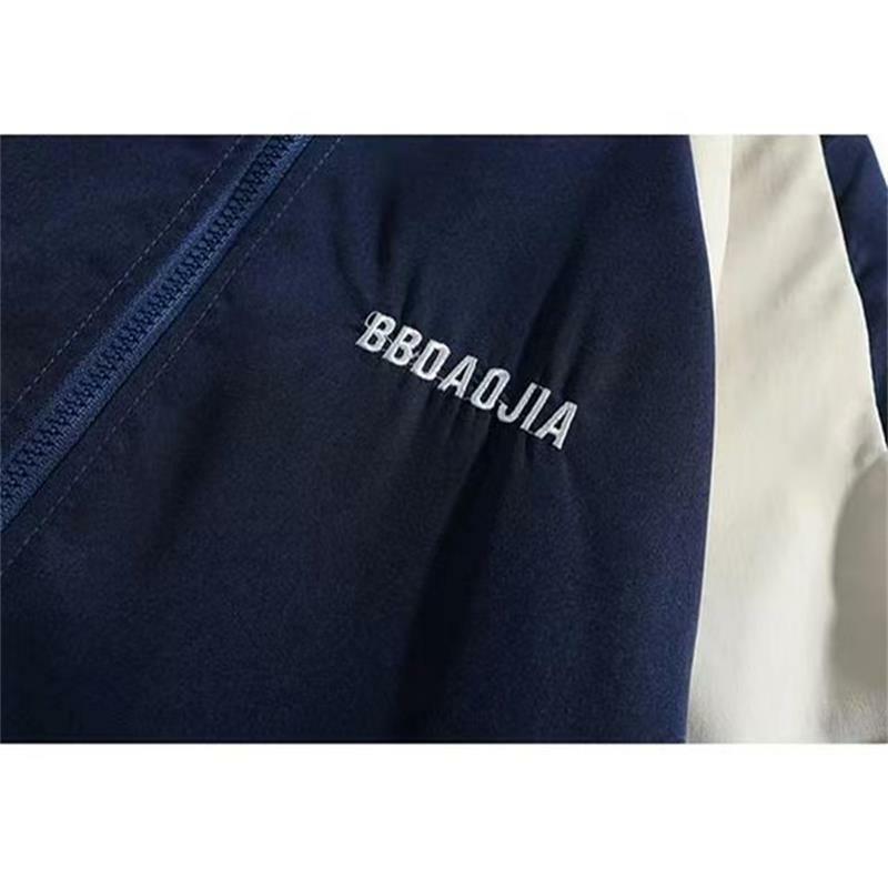 Giacca a righe riflettenti 2023 uomo Hip Hop Streetwear cappotto con cerniera giacca a vento Harajuku cappotti sottili sport nero blu