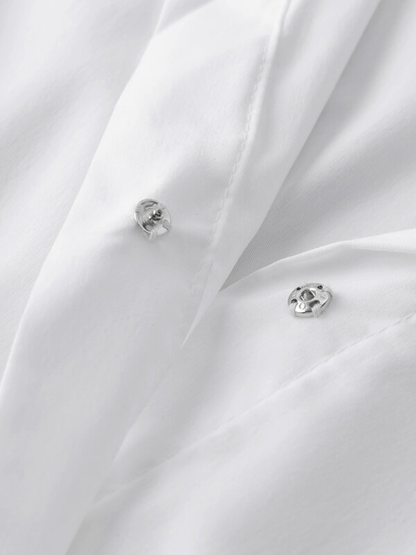 Асимметричная Повседневная хлопковая белая блузка FSLE, рубашка, Женская французская винтажная офисная блузка, топ, Женская осенне-зимняя рубашка