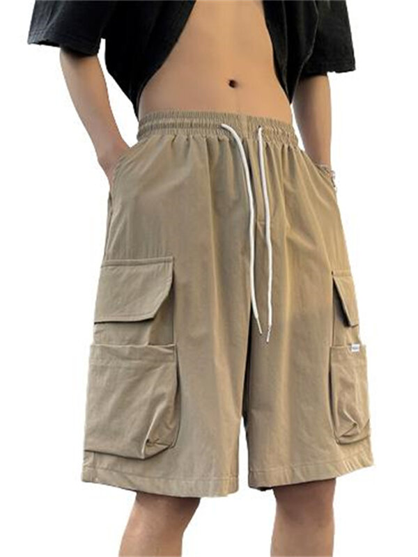 Pantalones cortos tácticos de algodón para hombre, pantalón holgado informal de talla grande E160, 2024