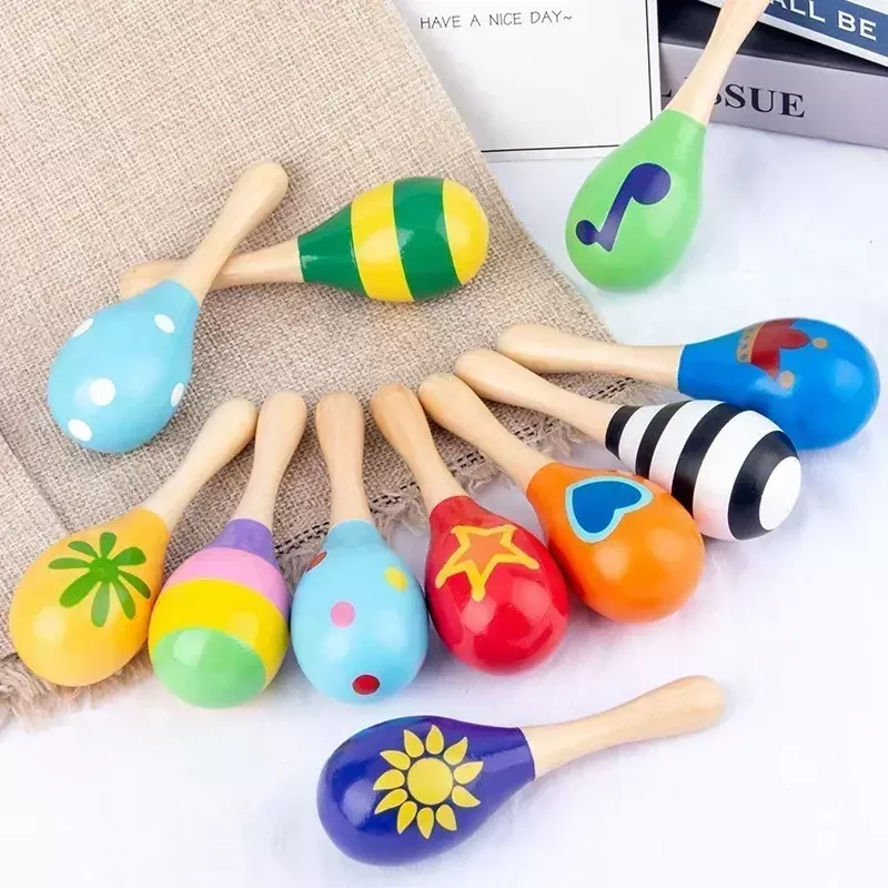 Infant Montessori Wooden Music Toys Xylophone Rattle Sand Hammer Musical Instrument Toys Preschool Early Learning Toys Baby Gift