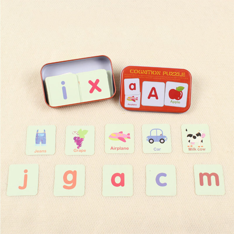 Crianças de aprendizagem precoce quebra-cabeça brinquedos animais fruit graph match cognition cartão do bebê montessori brinquedos educativos para o jardim de infância