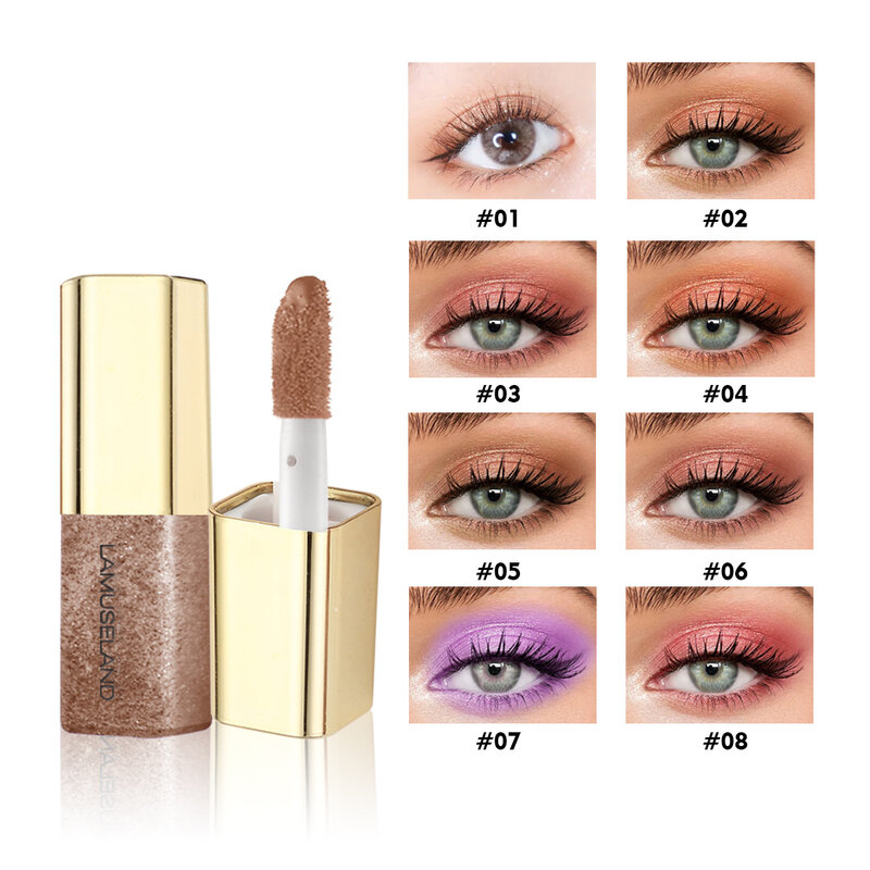 8 Colors Cute Mini Liquid Eyeshadow Matte Eyeshadow Cream Eyeshadow Highlighter Pearlescent Glitter Eye Eye Makeup Cosmetics