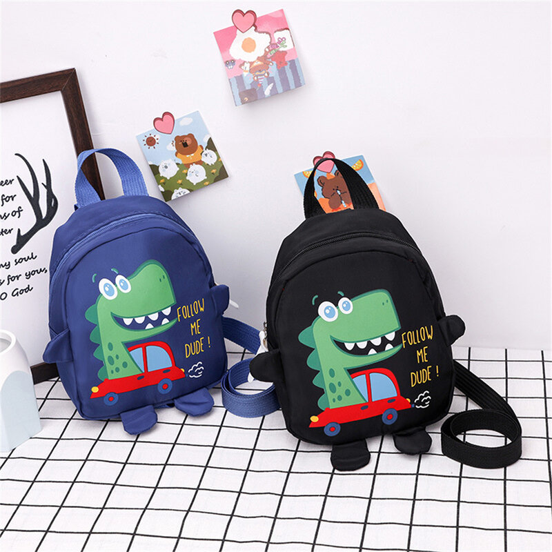 Cartoon Mini escola saco para crianças, bonito dinossauro padrão mochila, jardim de infância Kids Schoolbag, grande capacidade, novo