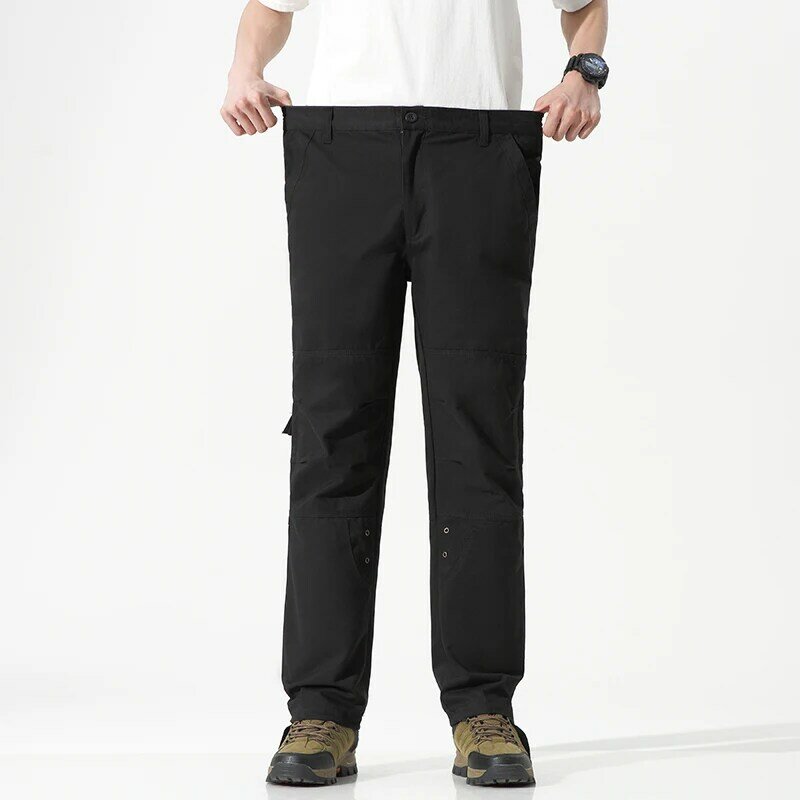 Outdoor Cargo Pants for Men Multiple Pockets Side Zipper Cargo Long Pants Trousers