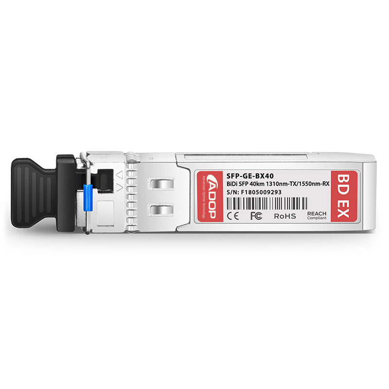 Cisco GLC-BX40-U Compatible 1000BASE-BX-U BiDi SFP 1310nm-TX/1550nm-RX 40km DOM Simplex LC SMF Transceiver Module