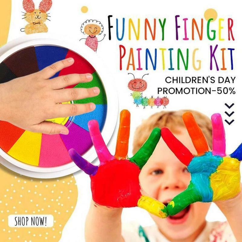 Kit de pintura con dedos para niños, suministros de pintura divertidos, lavables, no tóxicos, portátiles, Educación Temprana