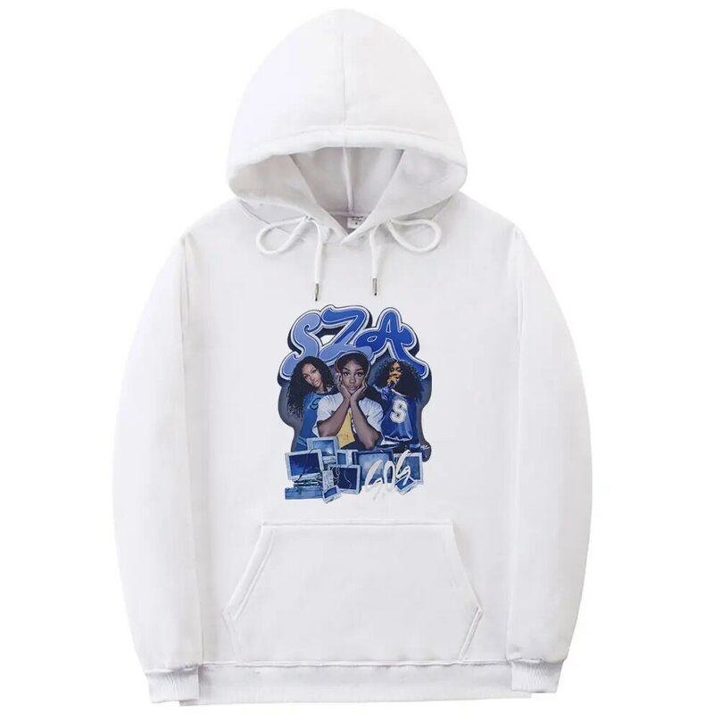 Raper SZA Hip Hop moda obszerna bluza z kapturem mężczyzn kobiet klasyczny Vintage Streetwear męska polar na co dzień pulower bawełniany bluza