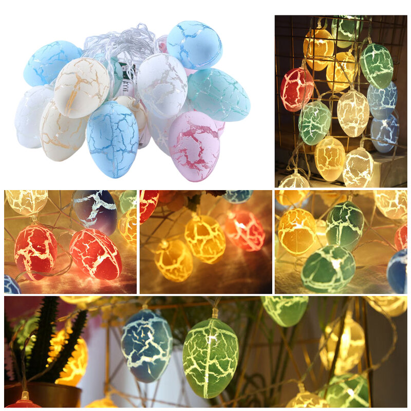 10Ft Easter Decoration Lights LED Easter Decoration String Lights Cracked Egg String Lights for Home Indoor Outdoor Party Decor