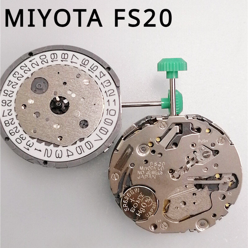 Miyota แท้นาฬิกาควอทซ์ใหม่เอี่ยมเคลื่อนไหวแบบ FS20 6ขามัลติฟังก์ชันปฏิทินเดี่ยว