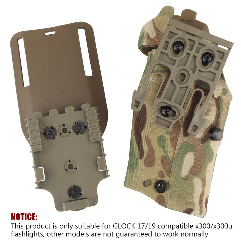 Sarung Pistol Taktis 6354DO untuk Glock G17 dengan X300 X300U Sistem Penguncian Otomatis Ringan Aksesori Airsoft Sabuk Garpu QLS