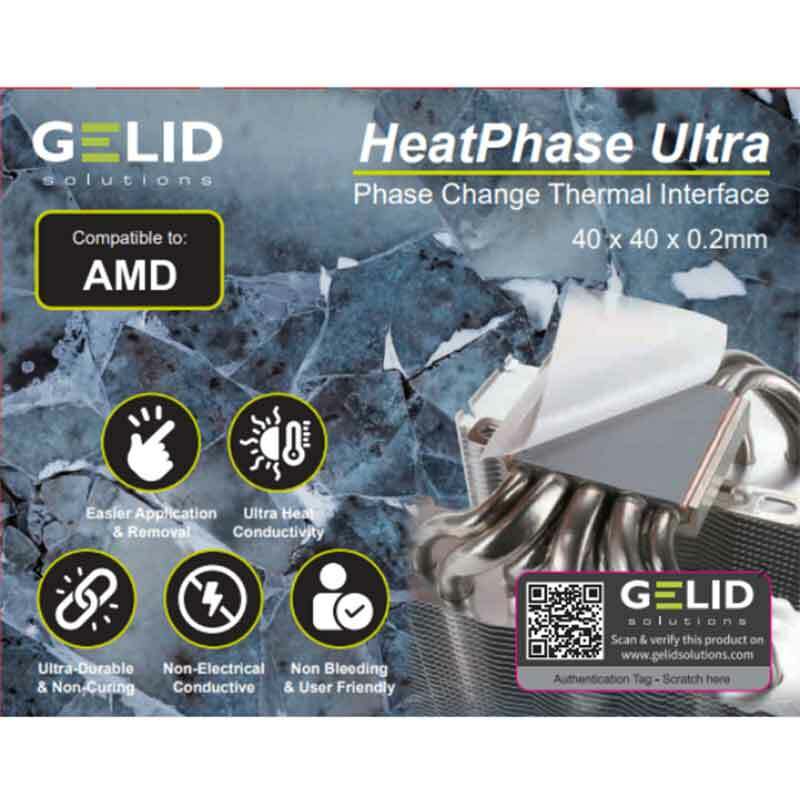 GELID HeatPhase Ultra 8.5W Pad in Silicone a cambiamento di fase ad alte prestazioni durevole adatto per CPU/ufficio/gioco/casa