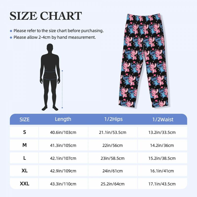 Pantalon de pyjama de point cancers de dessin animé imprimé personnalisé pour hommes, vêtements de nuit de nuit, bas avec poches