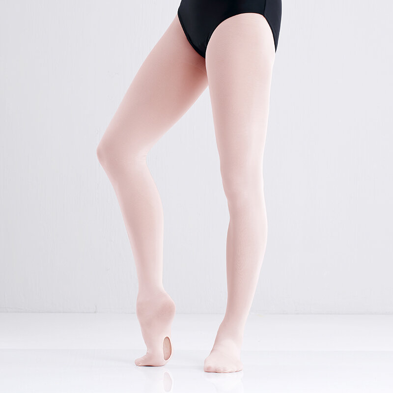 Collant per balletto convertibile per adulti per ragazze calze da ballo in microfibra collant per balletto da donna senza cuciture 60D