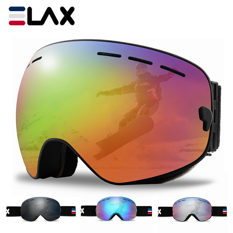 ELAX nuovissimi occhiali da sci antiappannamento a doppio strato occhiali da motoslitta occhiali da Snowboard da neve per Sport all'aria aperta