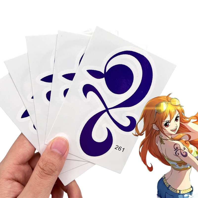 Anime Nami Tattoo Sticker Cosplay Waterproof Fake Tattooing Masquerade Party Sexy Tattoo Stickers Prop Halloween Accessories