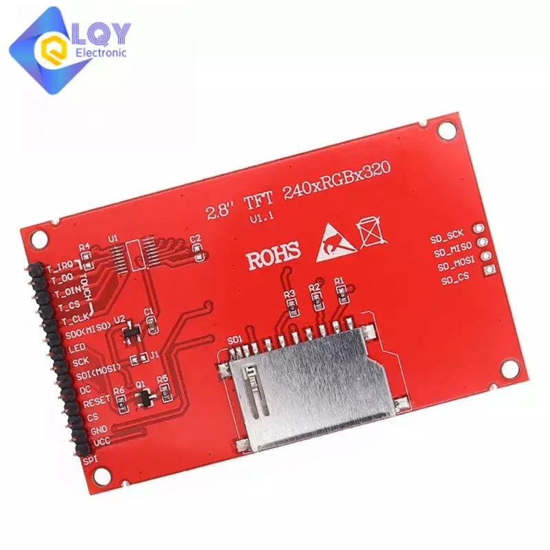 2.4 / 2.8 inch 240x320 SPI TFT Serial Port Module 5V/3.3V PCB Adapter Micro SD Card ILI9341 / ST7789V LCD Display For Arduino