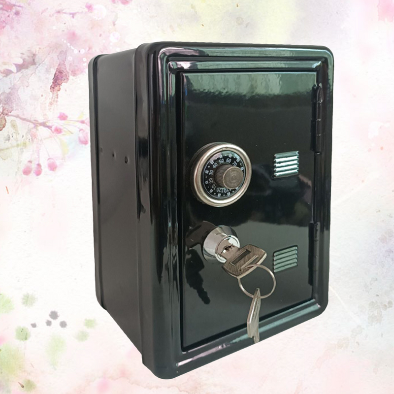 Caja fuerte de seguridad de tamaño Mini, hucha de hierro creativa, pequeña caja de Metal para efectivo, cambio portátil