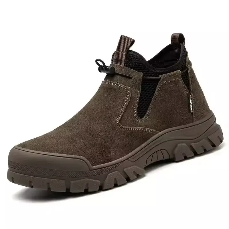 Sapatos de aço para homens, sapatos de segurança brancos, anti-ruptura, anti-perfuração, indestrutíveis, sapatos esportivos de proteção, 2024