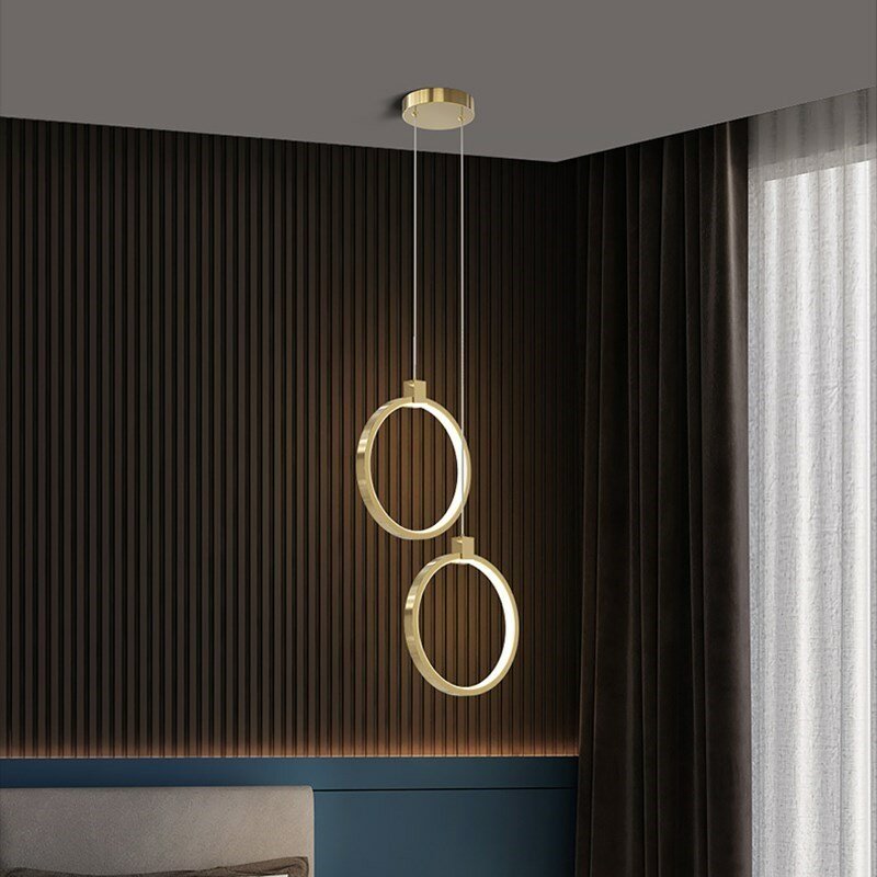 Moderne Minimalist LED Anhänger Licht Kronleuchter Für Schlafzimmer Restaurant Wohnzimmer Gold Schwarz Hängen Lampe Dekoration Glanz