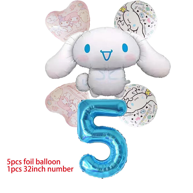 Cinnamoroll Dog Theme Birthday Party Decoration Tableware Balloon Backdrop Cake Topper Birthday Party Supplies Baby Shower
