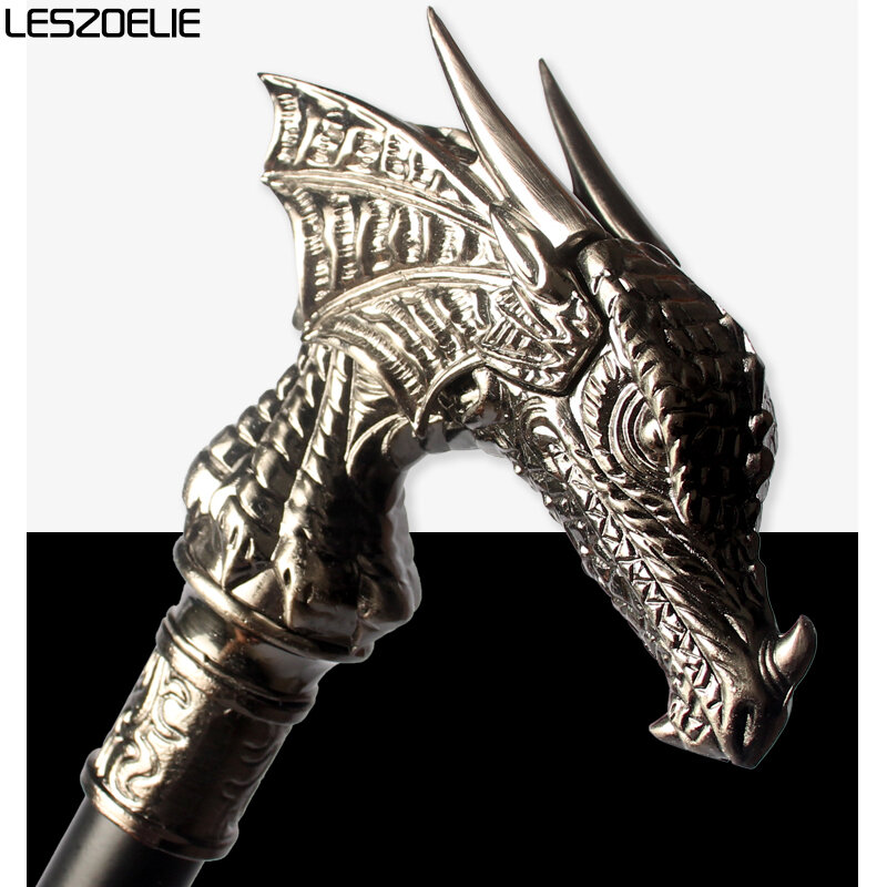 Luxo dragão-cabeça bengala bengala para homens decorativo homem e mulheres de moda elegante bengala destacável