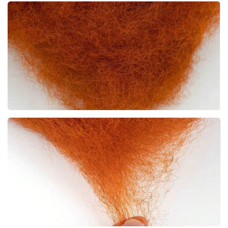 Sleek-peruvianafroスキニーヘア、カーリーバルク、レミーヘア、編組用の横糸ヘアなし、赤とオレンジの色、1バンドル、1個あたり50g