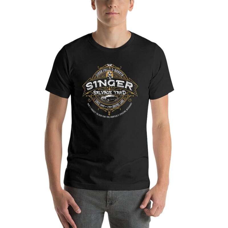 Camiseta de sublimação de secagem rápida masculina, Singer Salvage Yard, camiseta nova