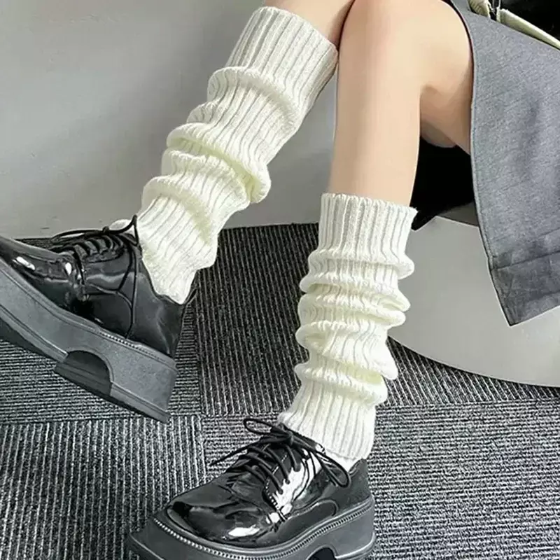 2023 Lolita Leg Warmers Women's Long Socks Wool Knitted Foot Cover Arm Warmer Y2K Autumn Winter Crochet Heap Socks Boot Cuffs