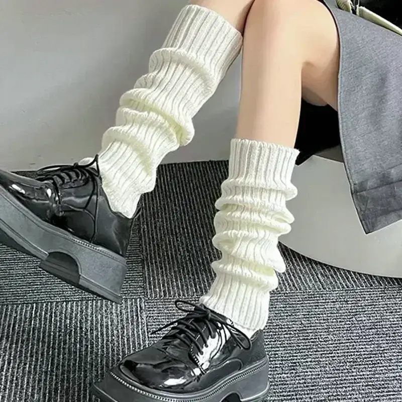 Aquecedores de perna tricotados de lã para mulheres, cobertura do pé, punhos, meias Lolita, meias longas, aquecedor de braço, crochê Y2K, outono e inverno, 2023