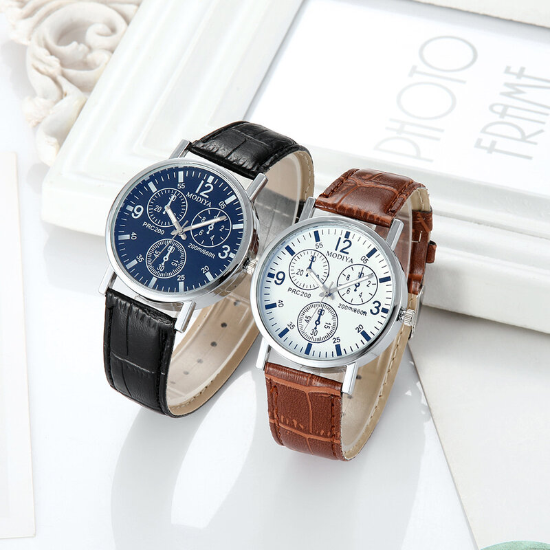 Skórzany pasek unisex modne prezenty zegarki na rękę prosty zegarek na co dzień męski nowy unisex 2023, kwarcowy