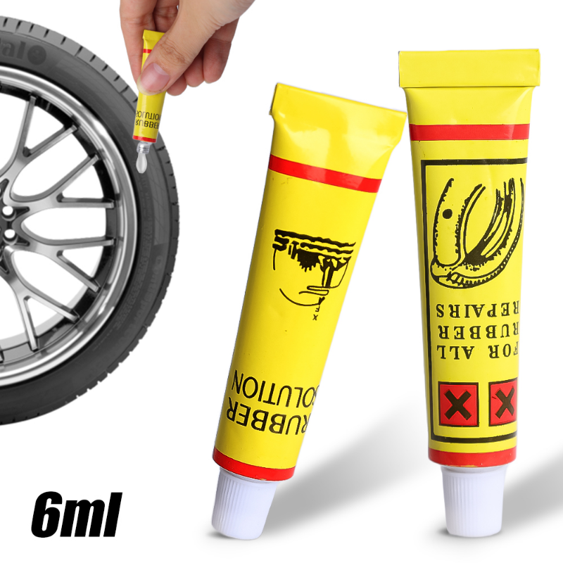 자동차 타이어 수리 접착제, 타이어 내부 튜브 펑크 수리 도구, 오토바이 자전거 범용 휴대용 수리 접착제, 6ml