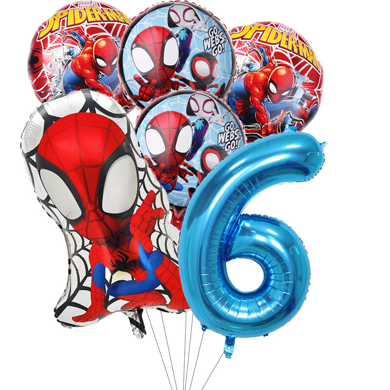 Spidey y sus amigos increíbles para niños, juego de globos con temática de primer número, suministros de fiesta de cumpleaños, decoración de fiesta de bebé