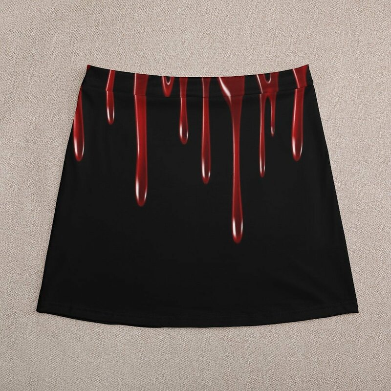 Mini jupe noire dégoulinant de sang pour femme, jupes Kpop, été 2023