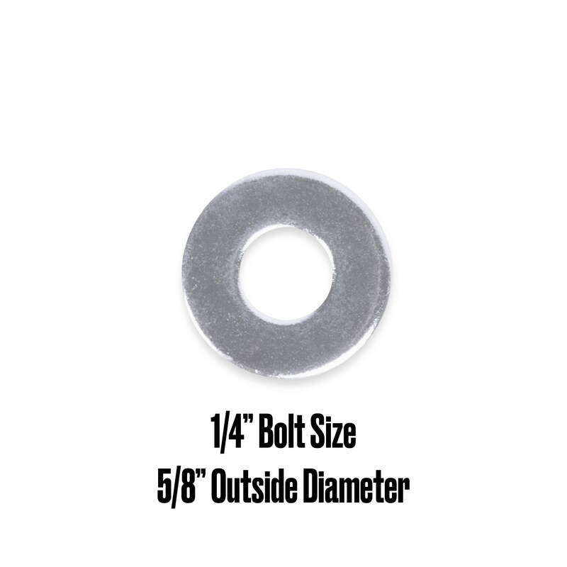 SD00-Hillman Flat Washers, USS Washers, 1/4", Zinc Plated, Steel, Pack of 25