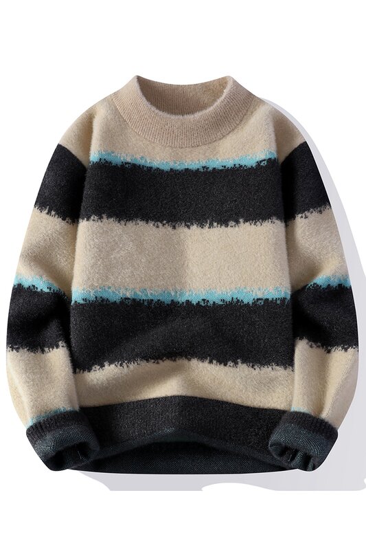 2023 autumn/Winter New Men's High-Quality Fashion Trend Mink Fuzz Sweater Men Casual Comfortable Warm Sweaters men size M-3XL