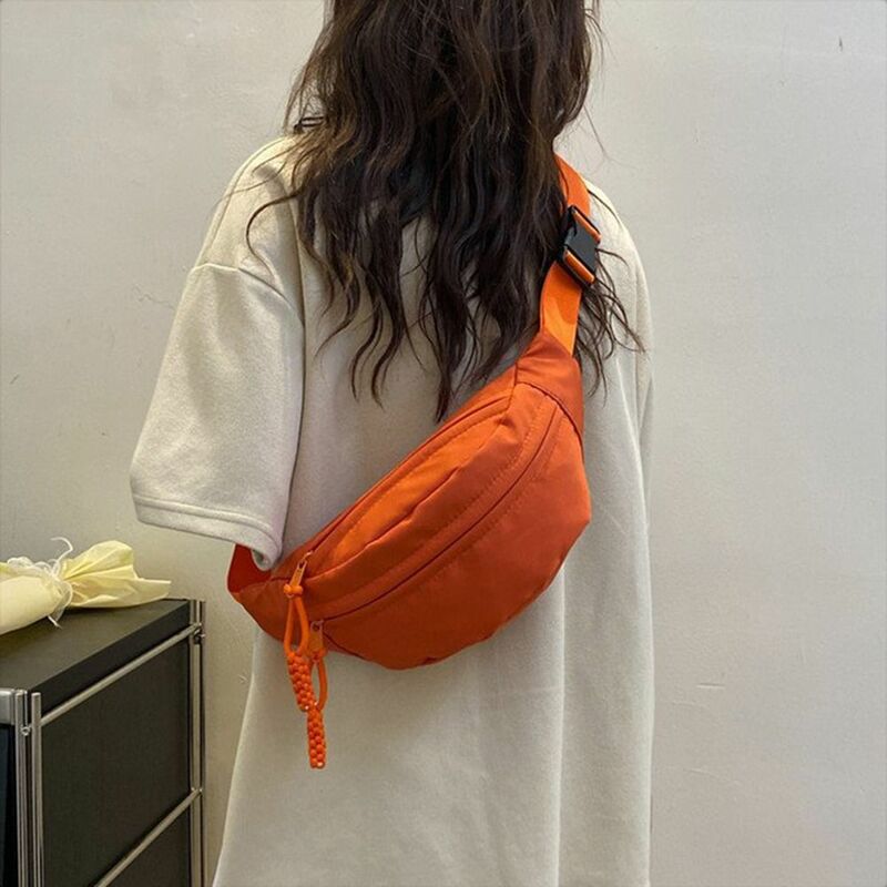 Холщовая нагрудная Сумка-слинг для женщин, маленький однотонный саквояж на плечо, Женская водонепроницаемая походная сумочка