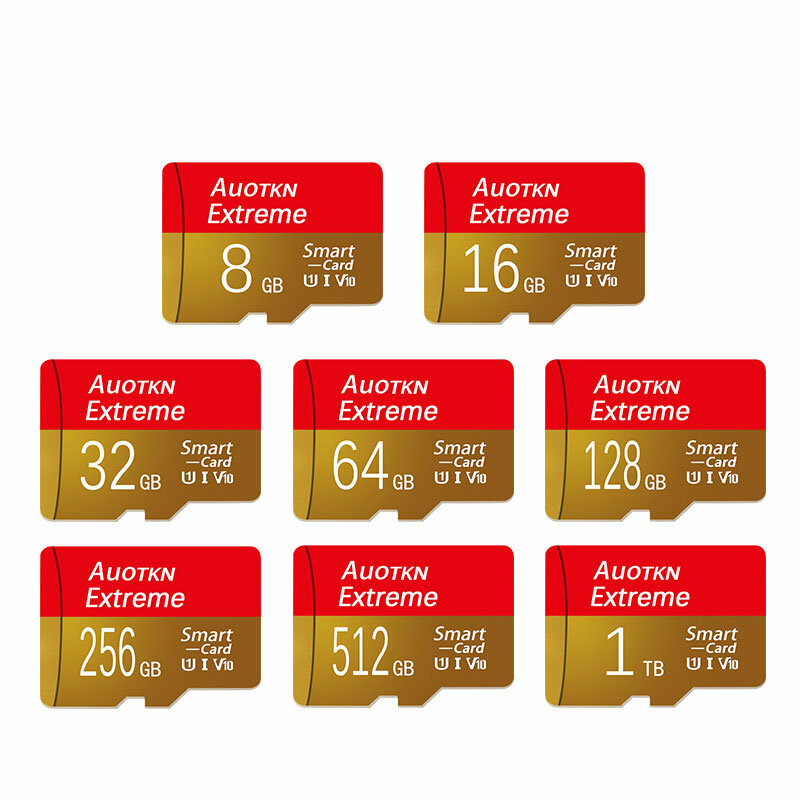 Cartão de Memória de Alta Velocidade Original, Mini SD Flash Drive, Cartão Micro TF, 8GB, 16GB, 32GB, U1, 512GB, 256GB, 128GB, V10