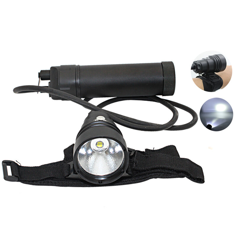 Светодиодный фонарик для дайвинга Uranusfire XHP70 XHP70.2, мощный подводный фонарь раздельного типа