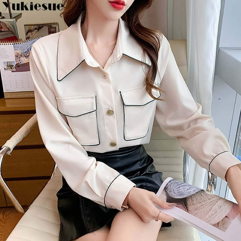 Camisa de Chifón con diseño sexy para mujer, camisa de estilo coreano Harajuku, dulce, ligero y maduro, temperamento, estética, viento suave, primavera de 2023